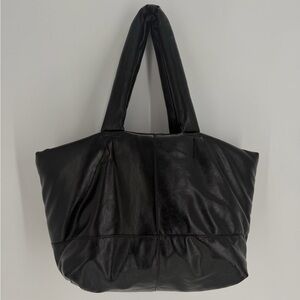 Topshop Tulsi Puffy Faux Leather Tote Bag In Black